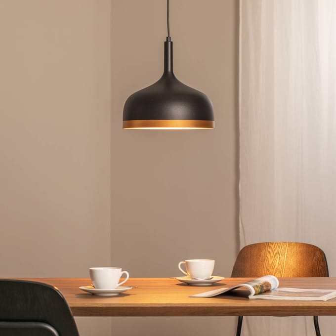 Opviq Hanglamp Sivani MR-826, zwart/goud, metaal, Ø 30 cm