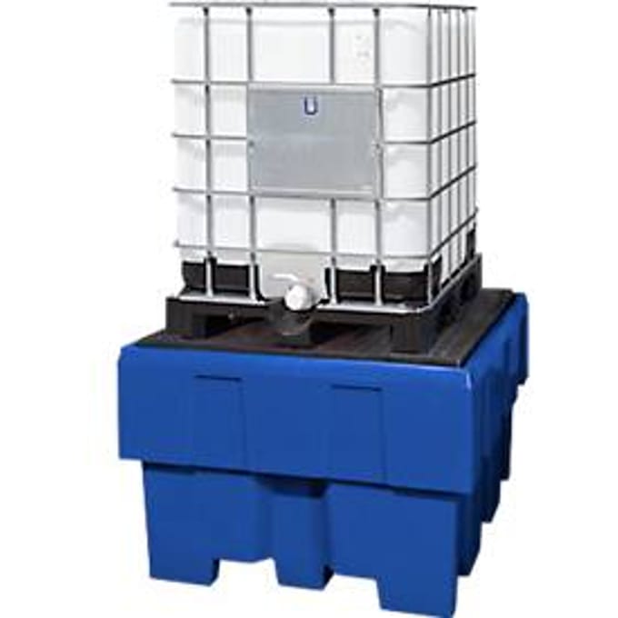 IBC-station PE-plateau met PE-rooster 1280x1660x860 mm