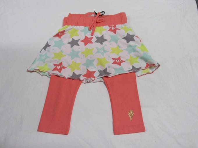 rumbl , rok +legging , wit , orange ,   6 / 7 jaar   -  116 / 122