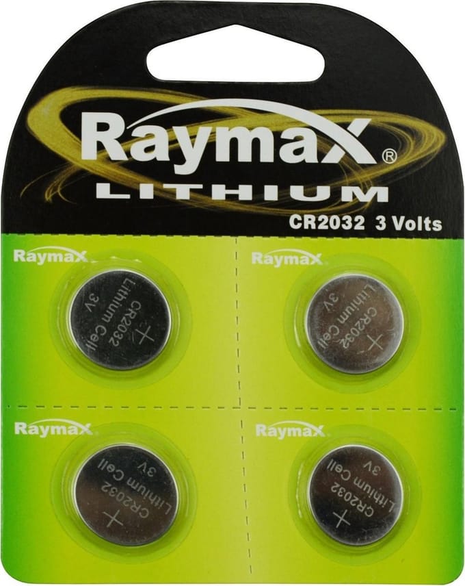Raymax Lithium knoopcel CR2032 - 3V - 4 stuks - veelzijdig gebruik