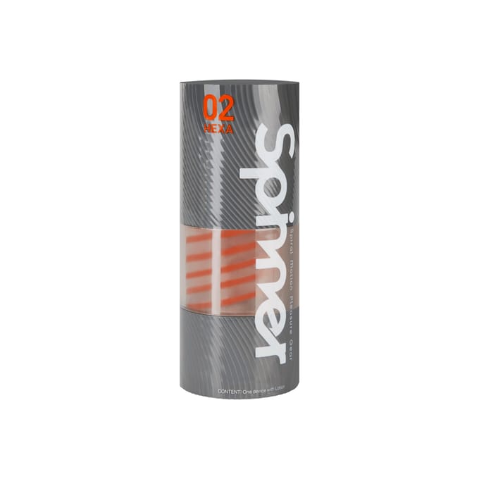 Tenga - Spinner 02 Hexa Masturbator - Transparant/Oranje