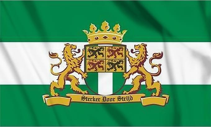 Vlag Rotterdam met leeuw
