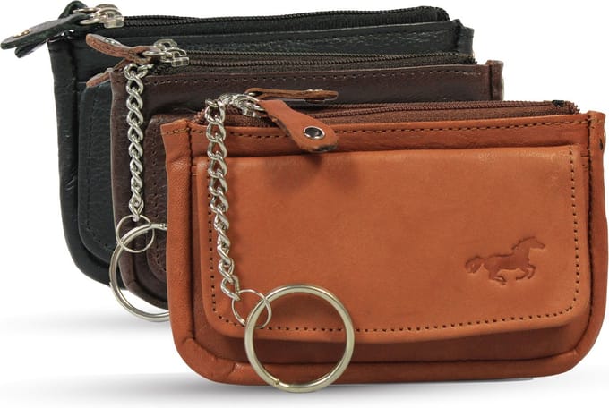 Safekeepers Sleuteletui - Sleuteltasje 3 pak: zwart, bruin en cognac
