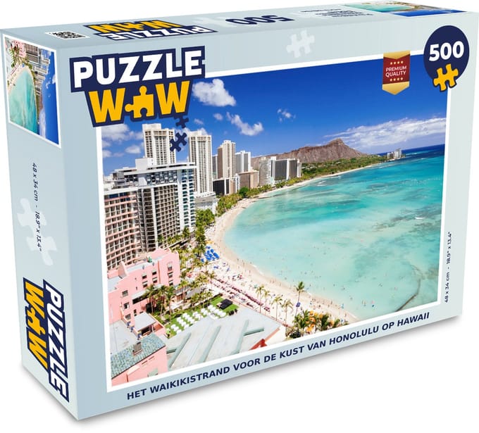 Puzzel Het Waikikistrand voor de kust van Honolulu op Hawaii - Legpuzzel - Puzzel 500 stukjes