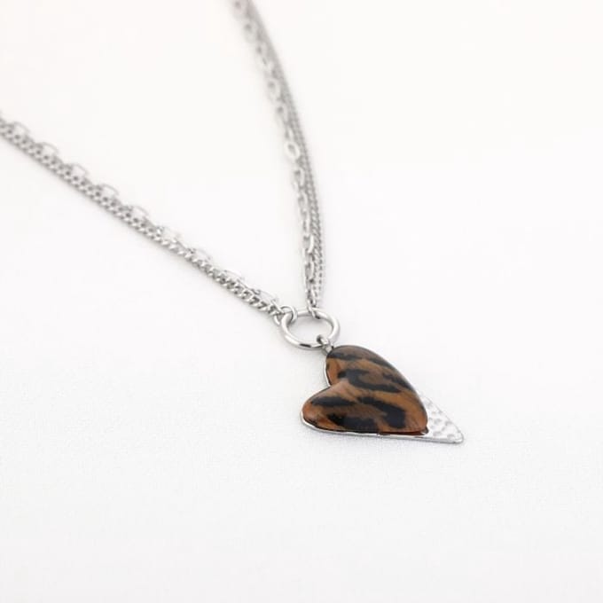 ketting - hart - zilver - rvs - panter