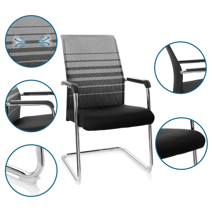 Vergaderstoel FALCONE V Stof Zwart / Grijs hjh OFFICE