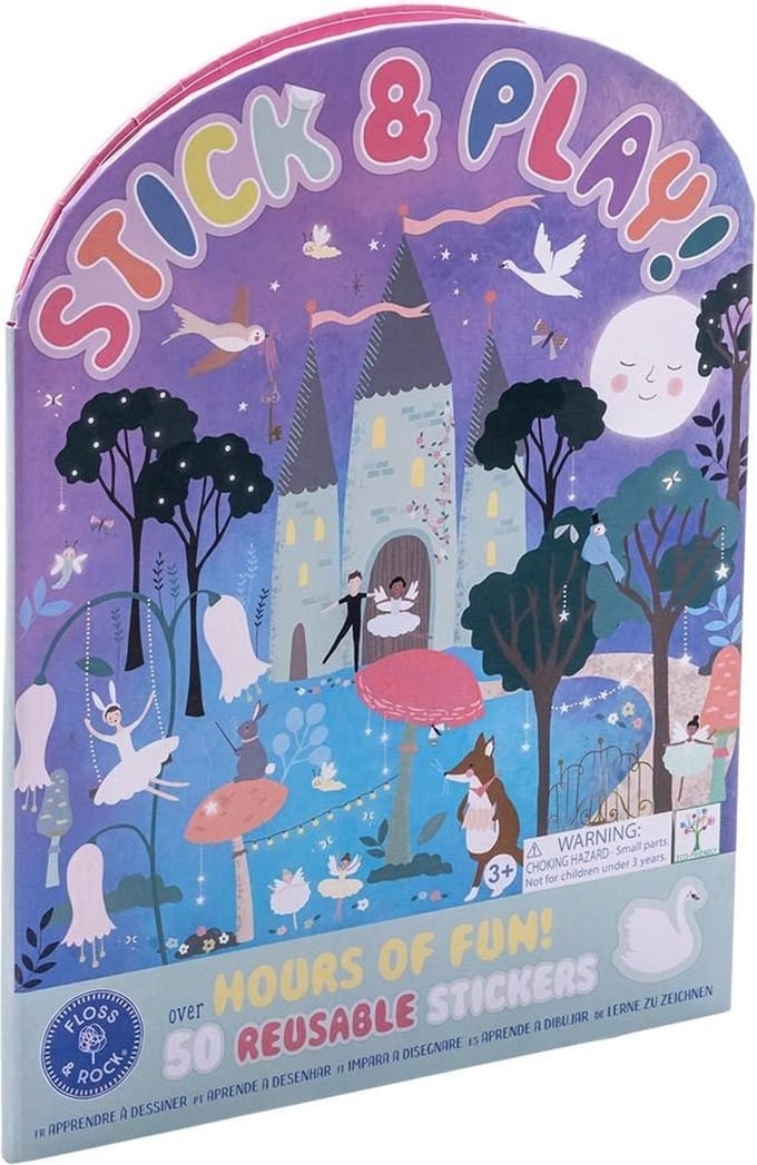 Floss & Rock Stickerboek met herbruikbare stickers, Zwanenmeer - 27,5 x 21,5 x 1 cm - Multi