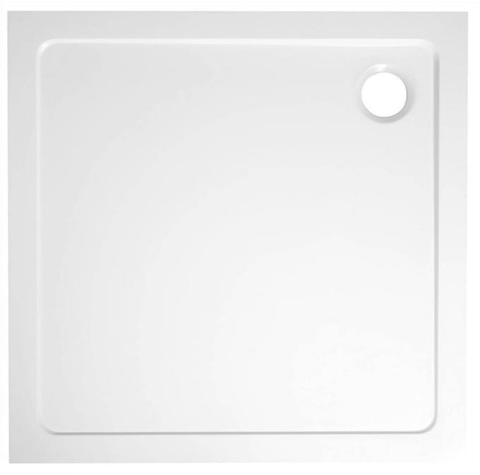 Douchebak Gegoten Marmer Sapho Aqualine 90x90x3 cm Vierkant Wit