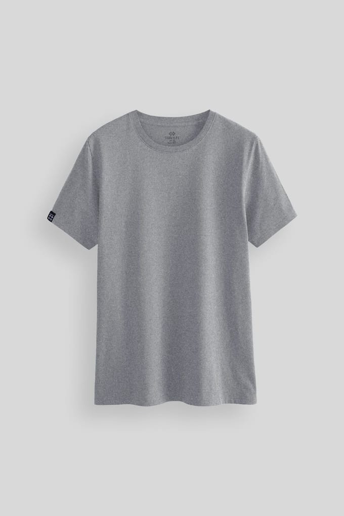 Heren Katoen Elastan Rondhals T-shirt