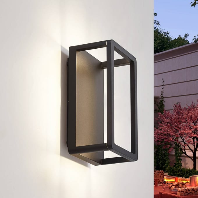 Lucande LED buiten wandlamp Thorvid, hoogte 26 cm, zwart