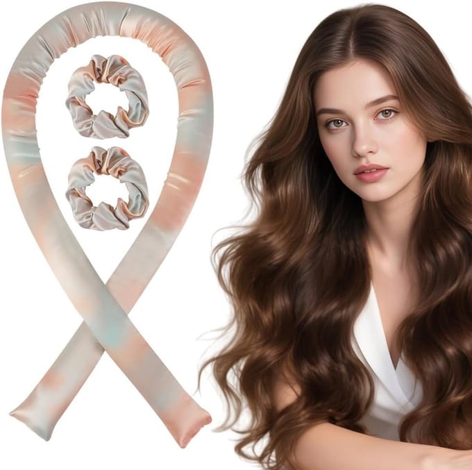Set van 3 Hittevrije Satijnen Haarrollers voor Volume en Krullen, Ideaal voor Lang en Middellang Haar