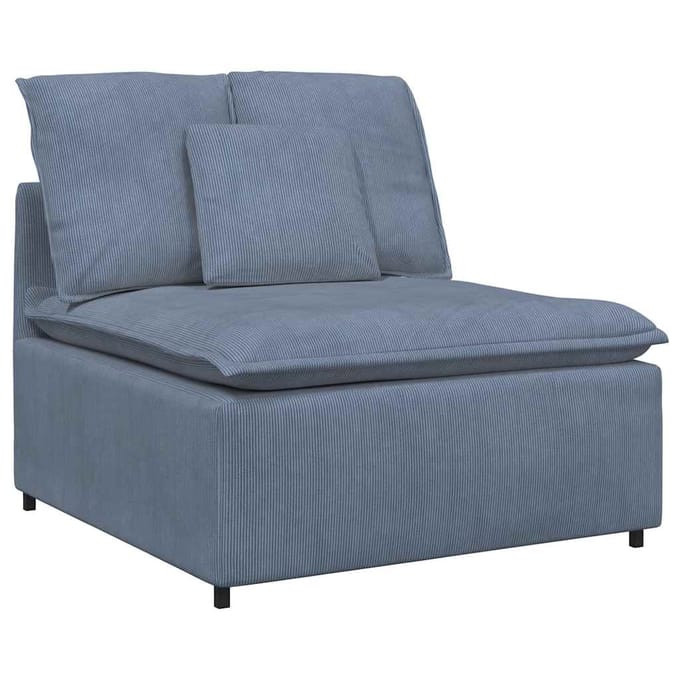 vidaXL - Modulaire - bank - middenmodule - met - kussens - 100 - cm - blauw