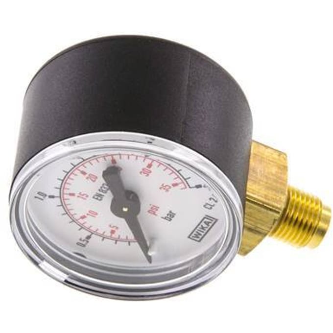 0..2.5 Bar Manometer Onderaansluiting Kunststof/Messing 40 mm Klasse 2.5