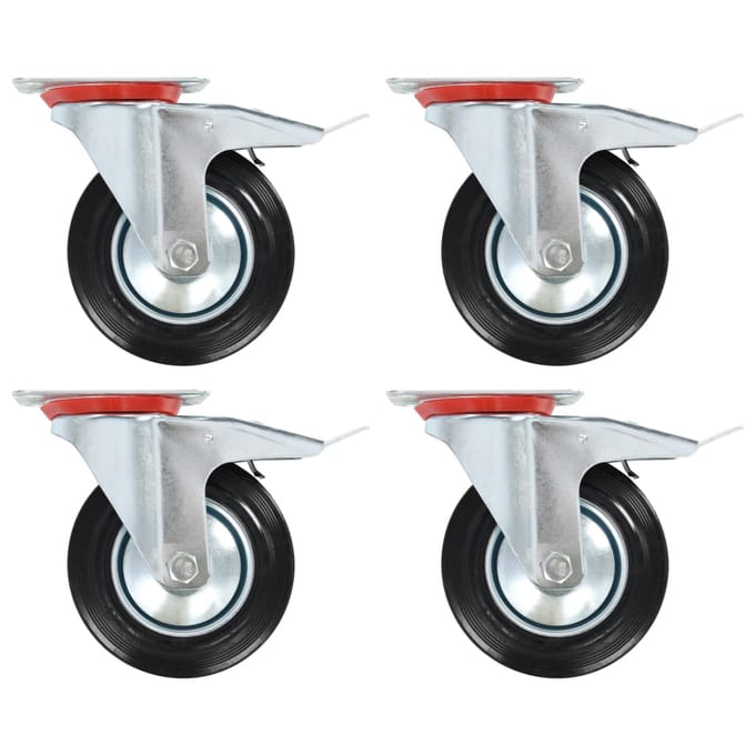 vidaXL - Zwenkwielen - met - dubbele - remmen - 4 - st - 160 - mm