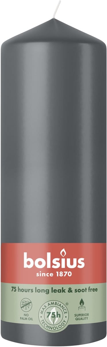 Bolsius Stompkaars 200/68 Stormy Grey (1 stuk)