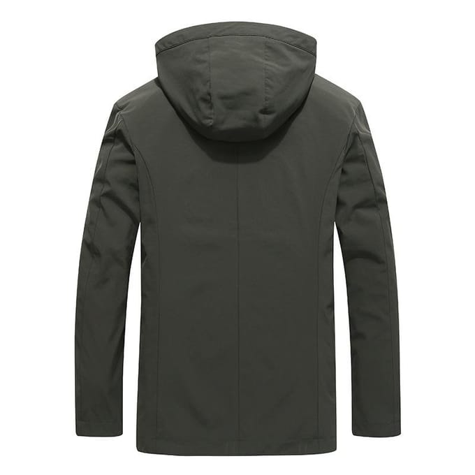 Heren Mode Middelbare Leeftijd Grote Maat Jas Elastische Capuchon Casual Top Lente en Herfst Herenjas Dun 5XL black