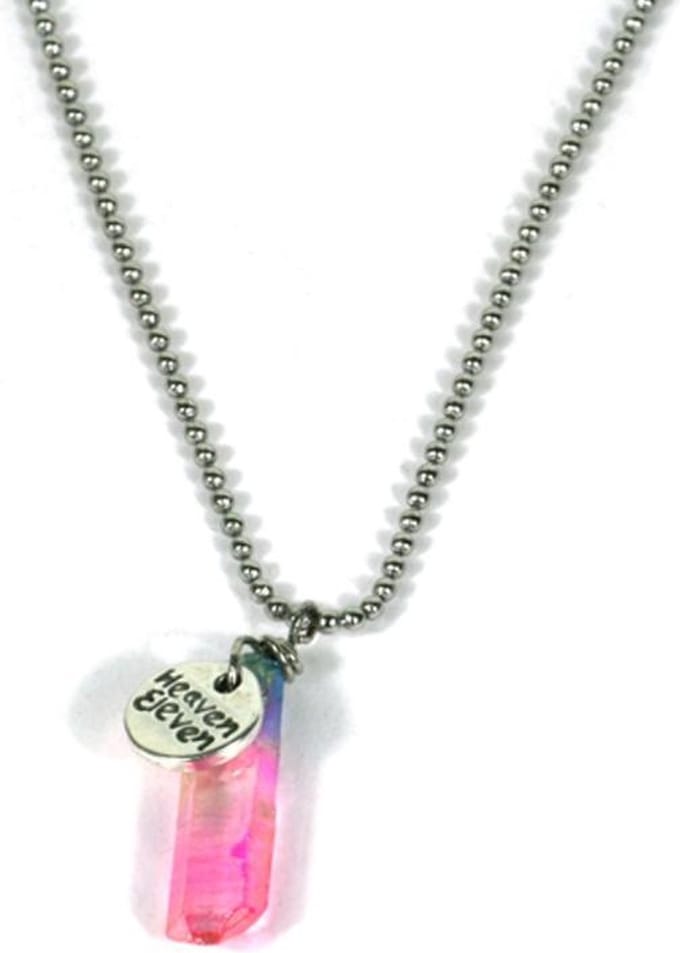 Heaven Eleven - ballchain staal - aura quartz crystal - 40cm