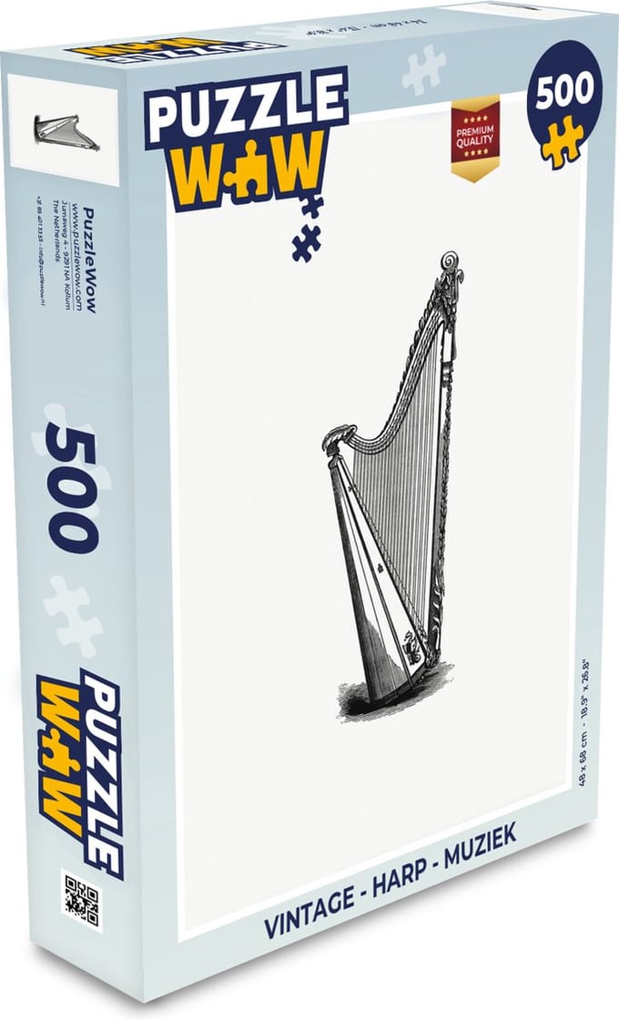Puzzel Vintage - Harp - Muziek - Legpuzzel - Puzzel 500 stukjes