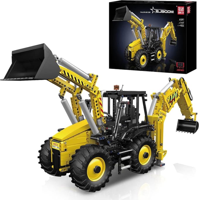Bouwset Graafmachine Bulldozer - 2-in-1 Model - Technisch Bouwen - App Afstandsbediening - 2239 Delen - Geel