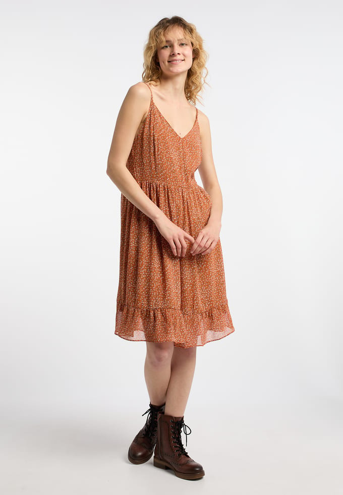Dreimaster Jurk Dames Oranje Veelkleurig