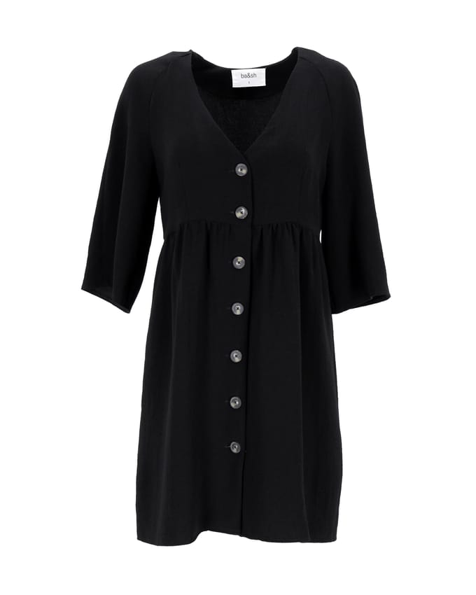 Ba&Sh Jurk met knoopjes in zwart polyester