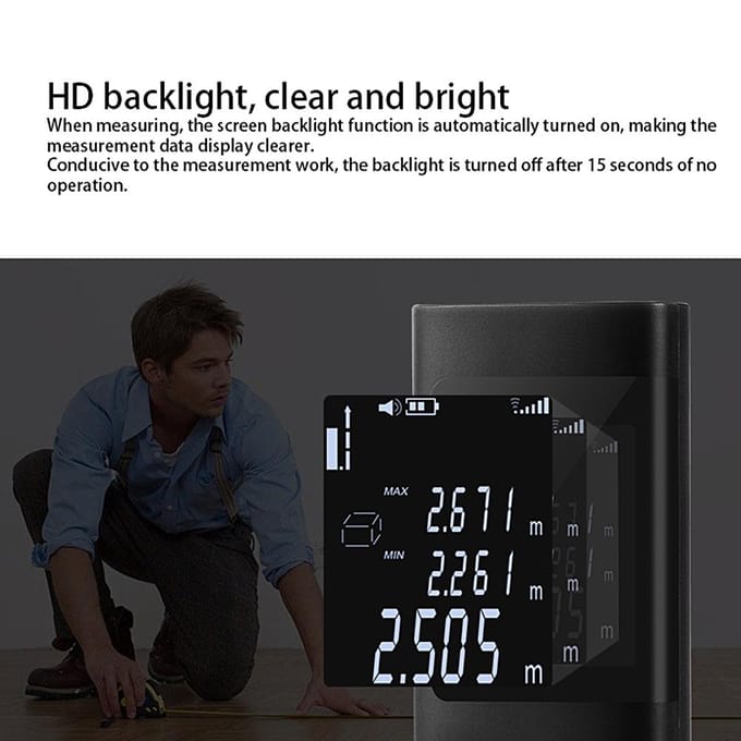 Télémètre portatif intelligent de 40M, Mini-mètre numérique de mesure de Distance, chargement USB Portable 40M
