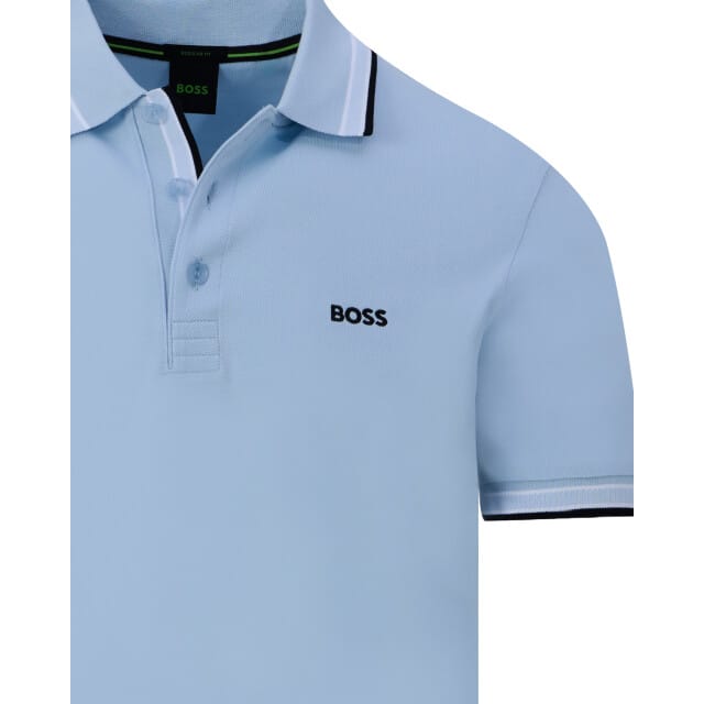 Lichtblauwe poloshirt Boss Green Paddy korte mouw katoen