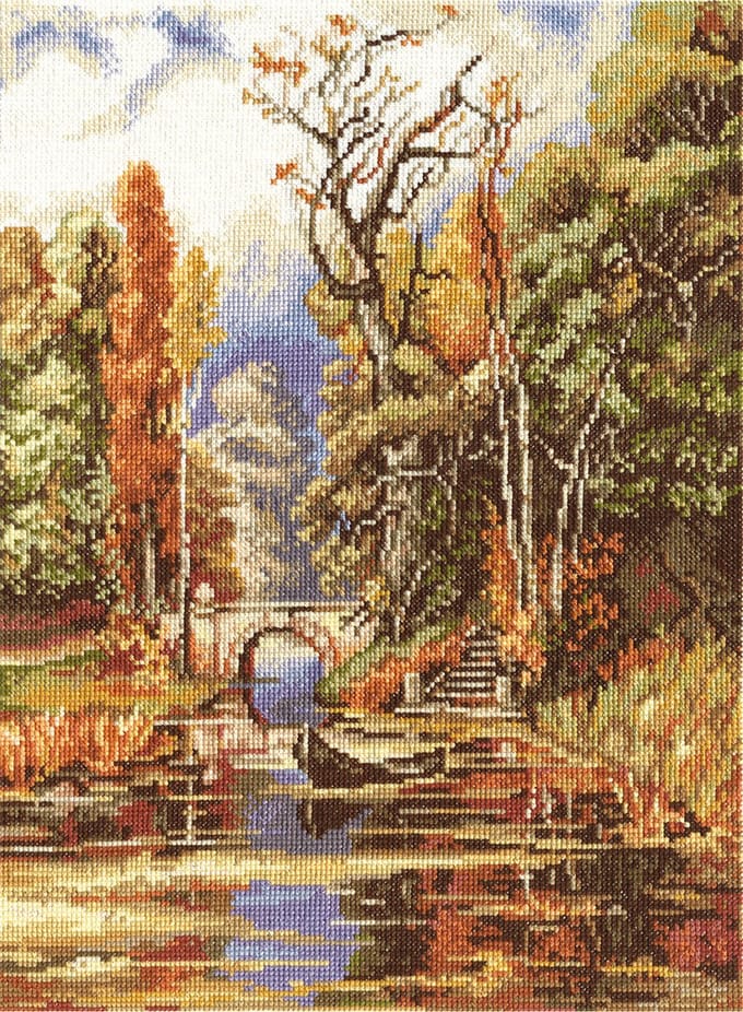 Borduurpakket Herfst in het park