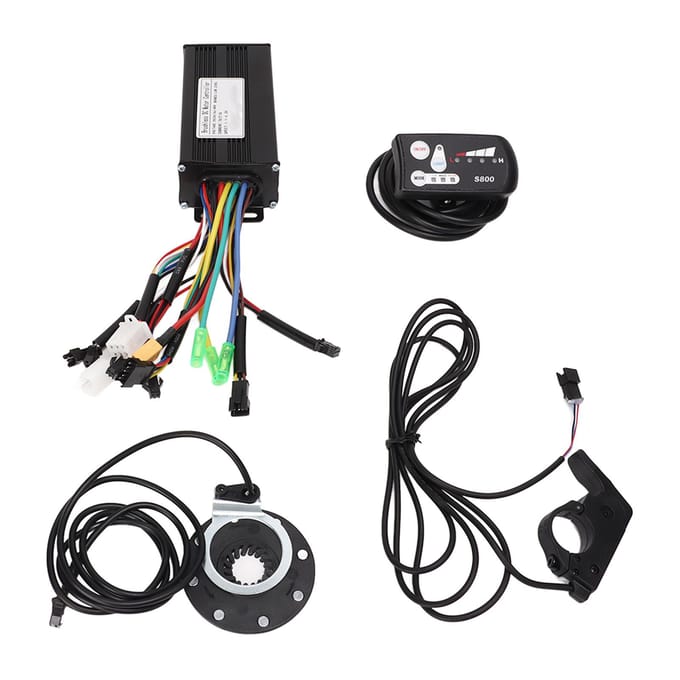 24V 36V 48V Sinusgolfregelaar Duimgashendel PAS LED LCD-meter Elektrische Fiets 3 Modus Motor black