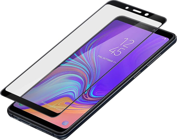 Force Case, Screenprotector geschikt voor Galaxy A9 - Oleophobic 2.5D (incl. Antistatic Adhesive), Transparant zwart