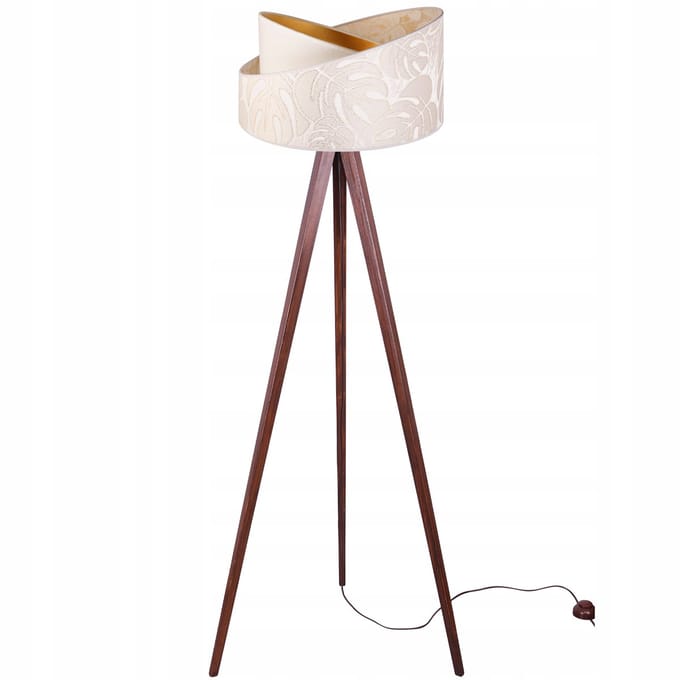 Light-Home WERONA - Vloerlamp - Tripod - Hout - Stoffen Lampenkap - Palissander