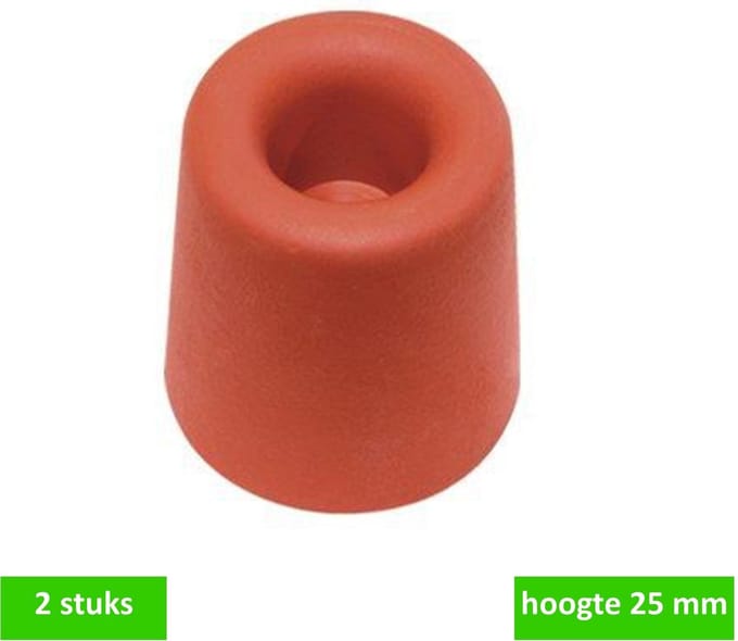 Deltafix - Deurbuffer rubber 25mm rood 2st