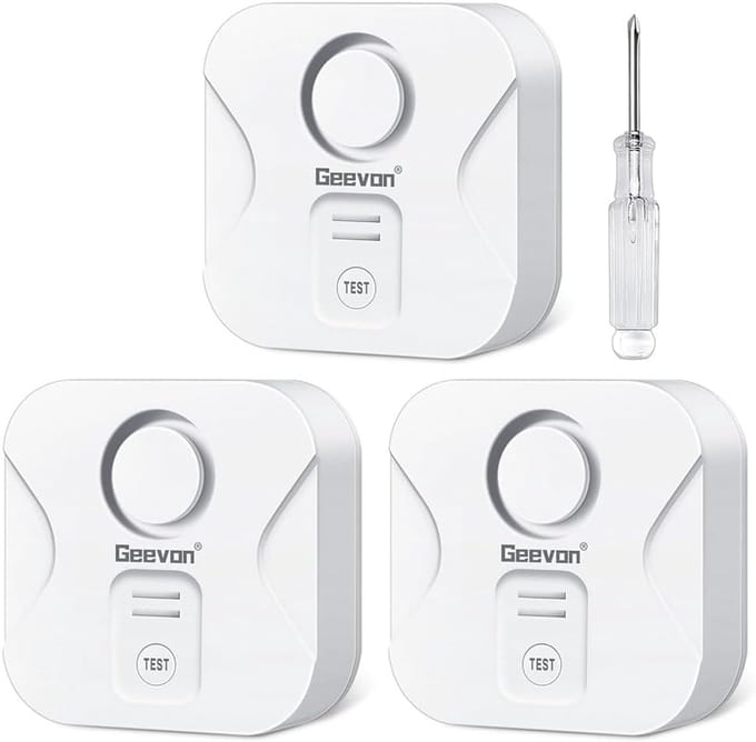 Watermelder - Watersensor Alarm - Lekkage Detectie - 100 dB Luid Geluid - 3 Stuks - Wit