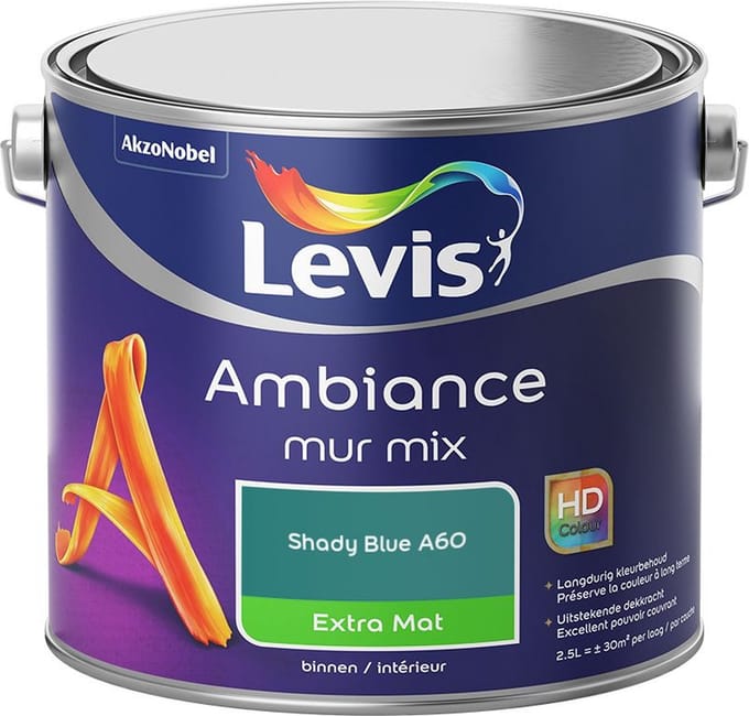 Levis - Ambiance Mur Extra Mat Mix - Shady Blue A60 - Mengverf - 2,5 L
