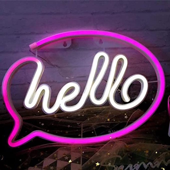 Neon lamp - Hello - Roze - Wandlamp