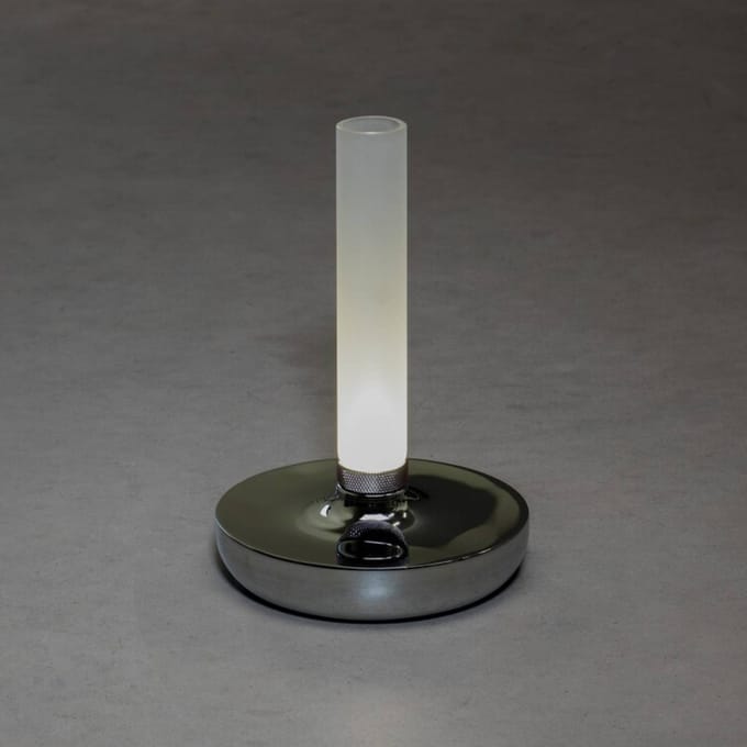 Konstsmide LED tafellamp Biarritz IP54, accu, CCT, zilver