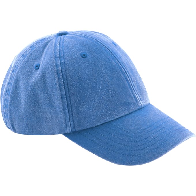 Beechfield Unisex Laag Profiel Vintage Denim-Look Cap (Vintage Korenbloem)