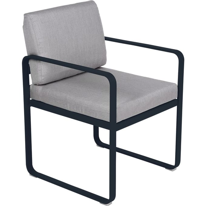 Fermob BELLEVIE fauteuil voor de eethoek - 92 abyssblauw - 79 Flanelgrijs