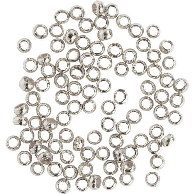 Knijp Kralen - 100 Stuks - Rond - Zilver - 2mm