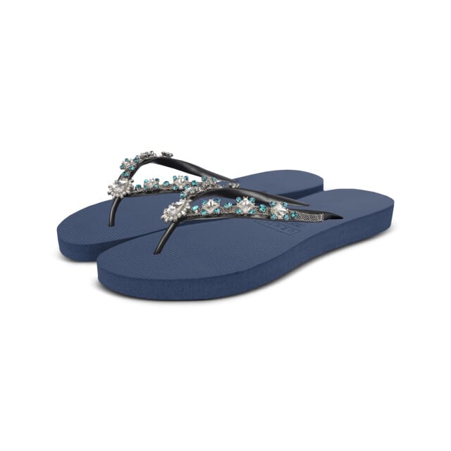 Uzurii Dolce chrystal marineblauw dames slippers, , maat: