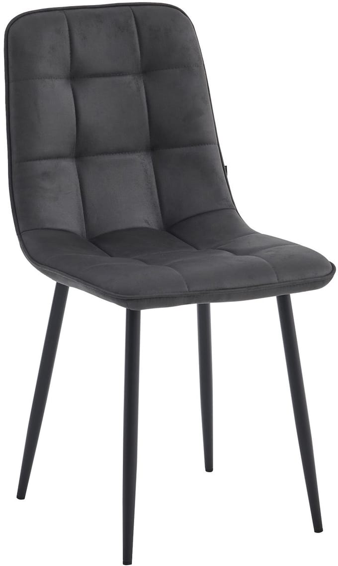 Colenis Bloqs Eetkamerstoel – Antraciet – Microvezel – Set van 4