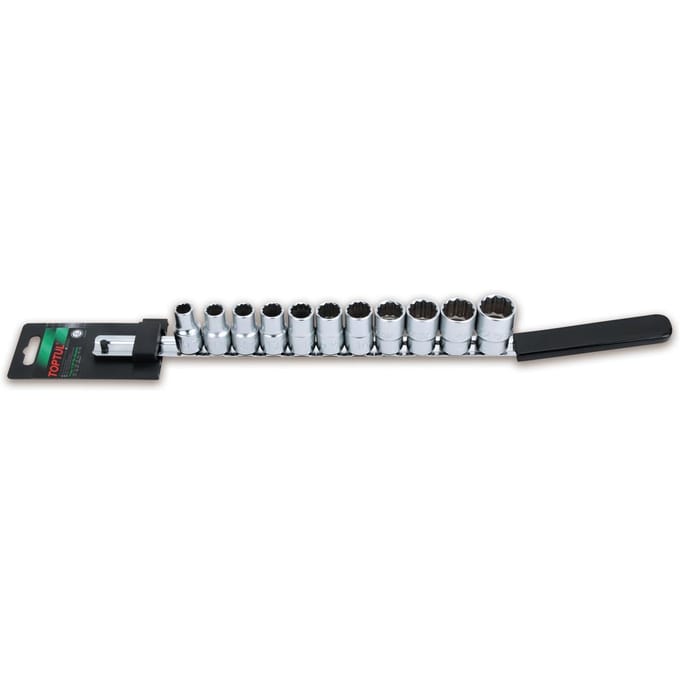 Zeskant doppenset TOPTUL 1/2 inch 12-kant (10-17, 19, 21, 22 mm)