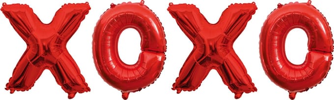 Folieballon Tekst 16" 'XOXO' Rood