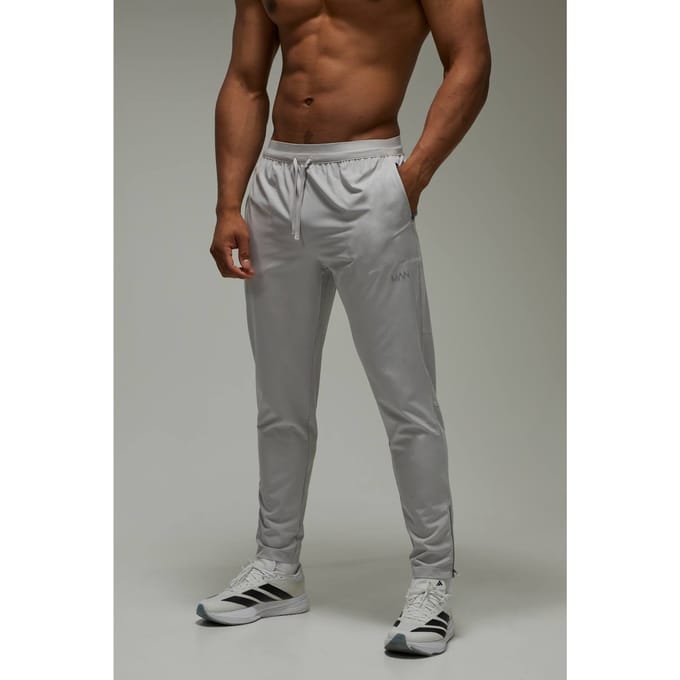 Heren Actieve Hardloop Reflecterende Taps Toelopende Jogger | Light Grey | Size XL