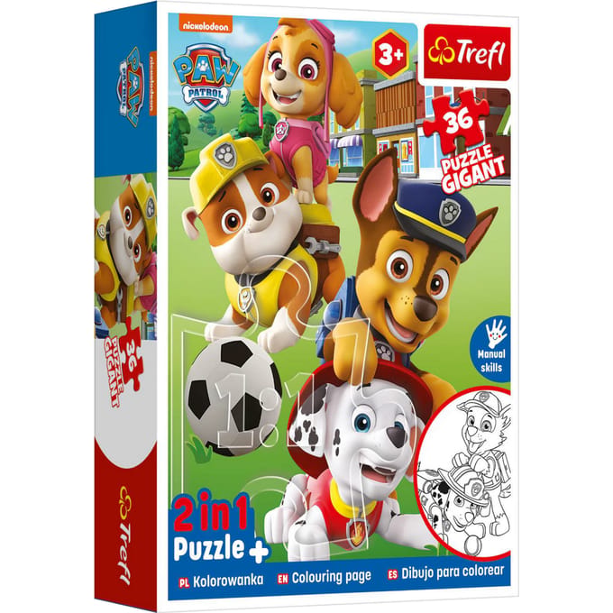Paw Patrol 2-in-1 XL inkleur puzzel