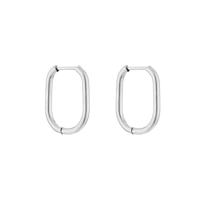 Bijoutheek Oorring Vierkant Hoop Zilver JE13549