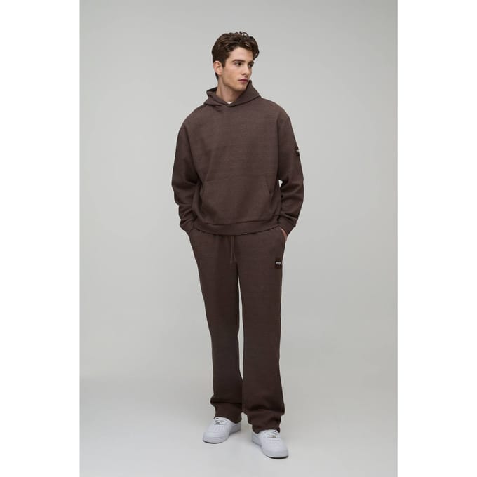 Oversized Boxy Wafel Capuchon Trainingspak | Dark Brown | Size Medium