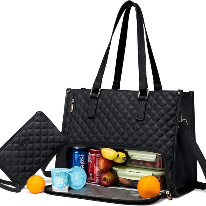 Sac à déjeuner Isolé Sac pour ordinateur Portable Pratique à main noir