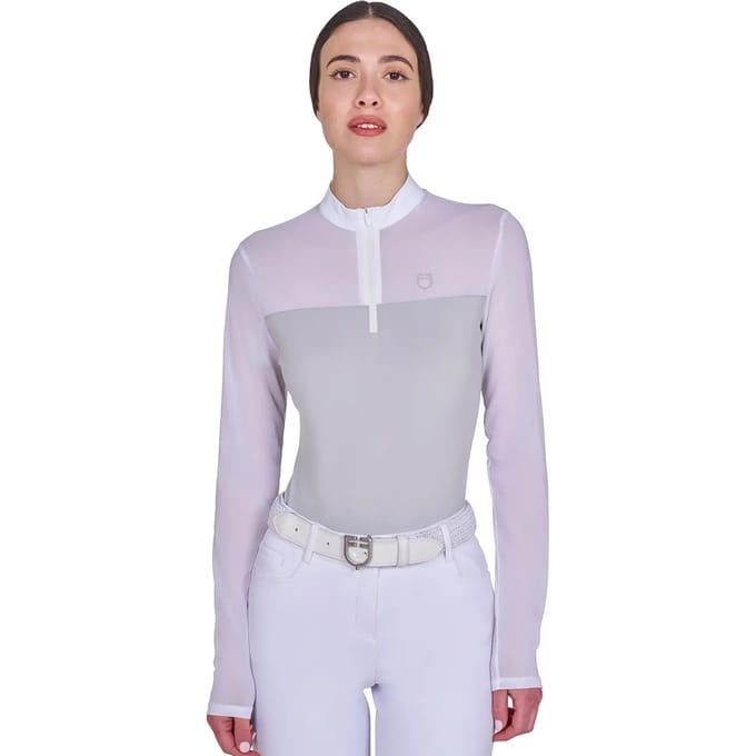 Dames wedstrijdpolo met lange mouwen Equestro Mesh
