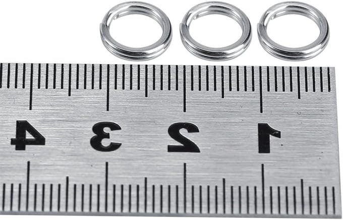 50 Stuks RVS Vissen Aas Dubbele Cirkel Splitsring Verbinding Ringen voor Vissersaccessoires